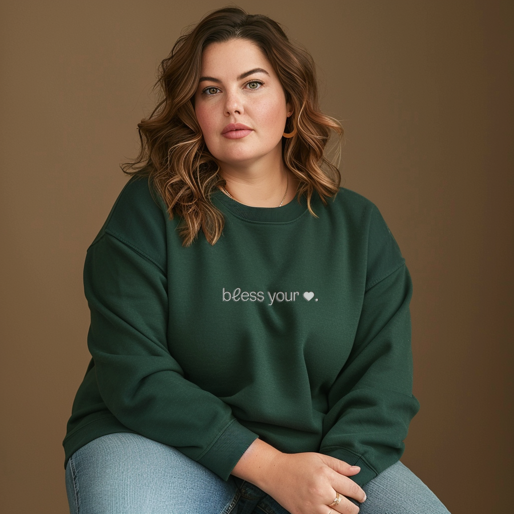 Bless Your Heart Embroidered Premium Crewneck