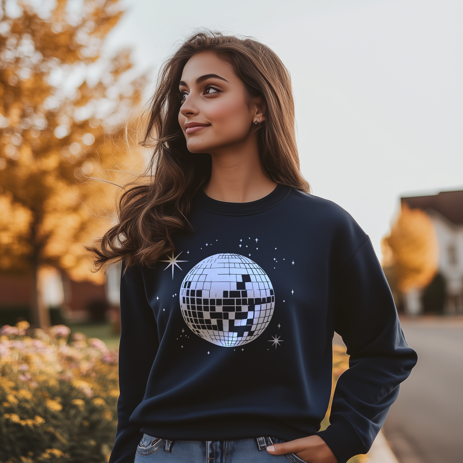 Womens Premium Crew- Mirrorball