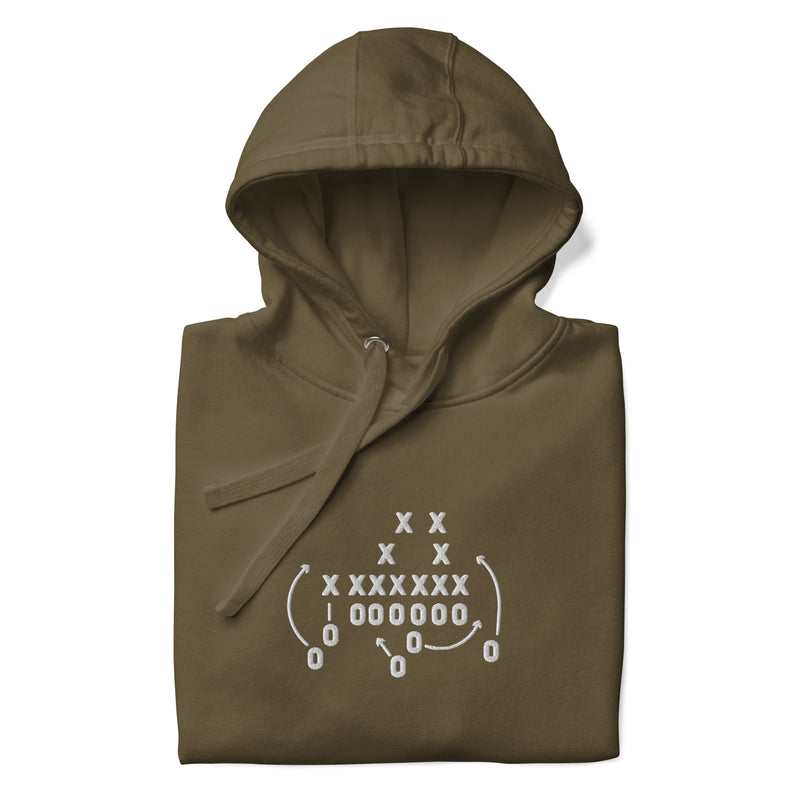 Embroidered Football Play- "The Option" Hoodie