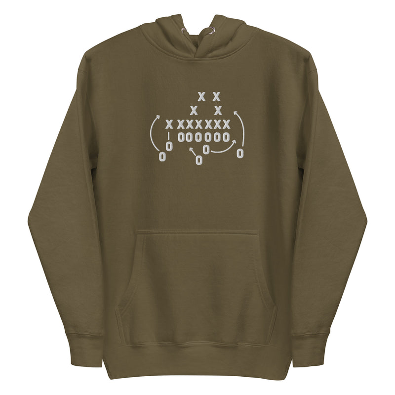 Embroidered Football Play- "The Option" Hoodie