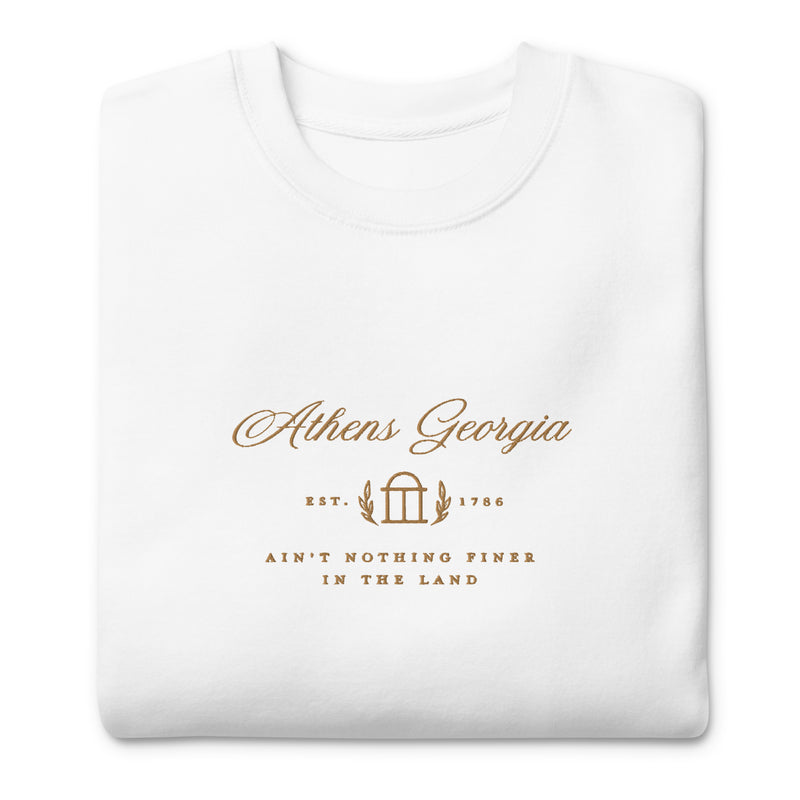 Athens Georgia Gold Embroidered Crewneck Sweatshirt