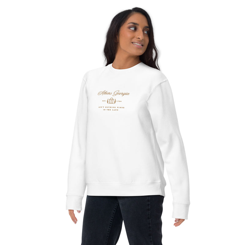 Athens Georgia Gold Embroidered Crewneck Sweatshirt