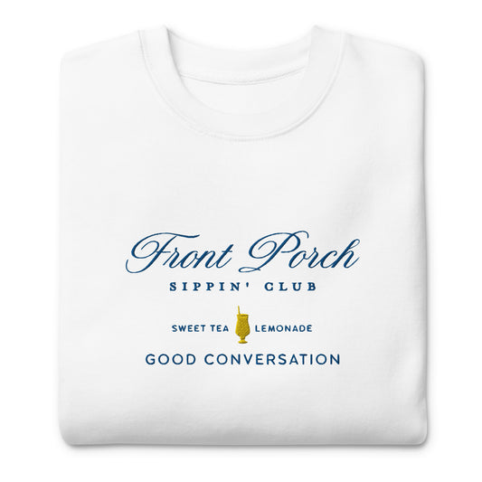 Front Porch Sippin' Embroidered Crewneck Sweatshirt