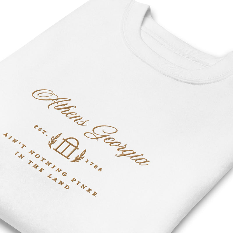 Athens Georgia Gold Embroidered Crewneck Sweatshirt